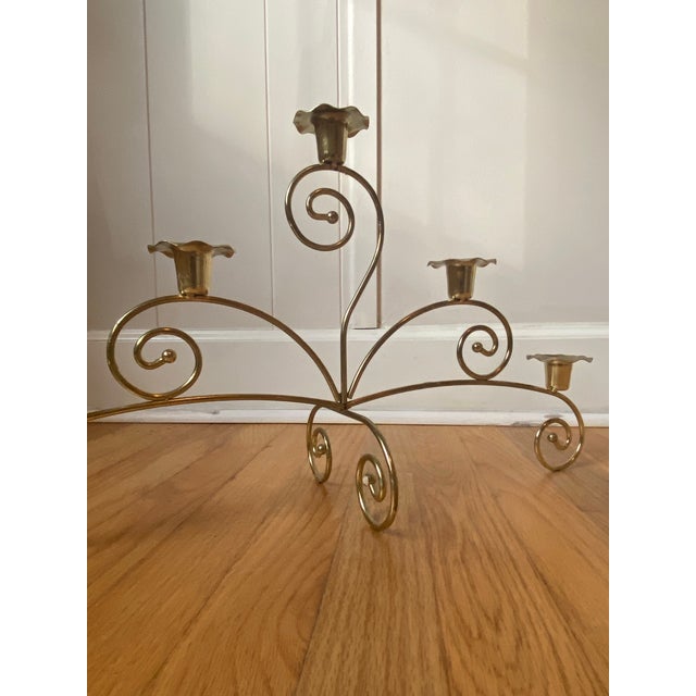 1980s 1980s Mid Century Brass Candle Holders Votive Centerpiece- Set of 2 For Sale - Image 5 of 6