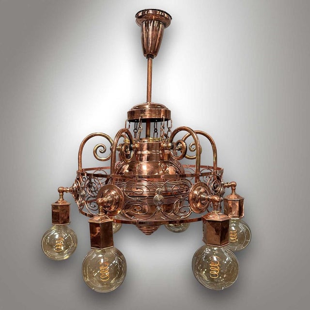 The chandelier has been completely repaired, including cleaning and polishing, new wiring. the chandelier has six light...