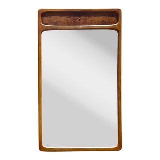 Vintage Mid-Century Modern Burl Wood Mirror For Sale