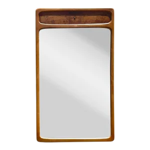 Vintage Mid-Century Modern Burl Wood Mirror