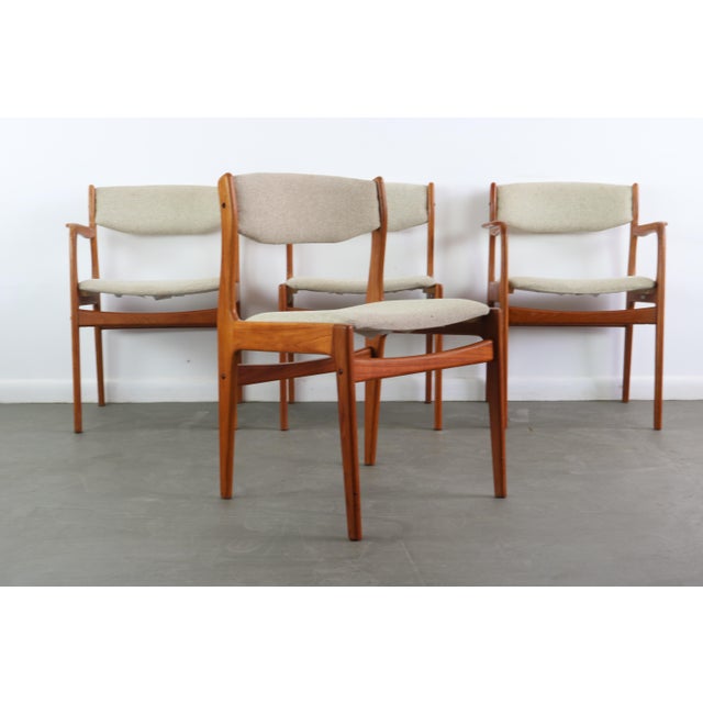 Brown Teak Dining Chairs by Benny Linden - Set of 4 For Sale - Image 8 of 12