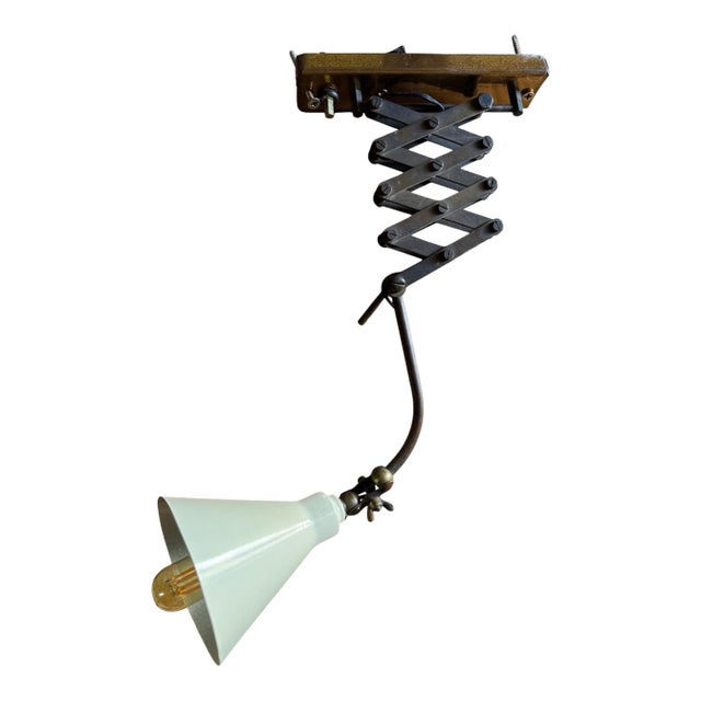 1960s Adjustable Accordian Sconce Scissor Wall Lamp Plug in Wall For Sale