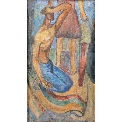 Fresco painting, signed and dated 1950. Dimensions: 124 x 69.5 cm.