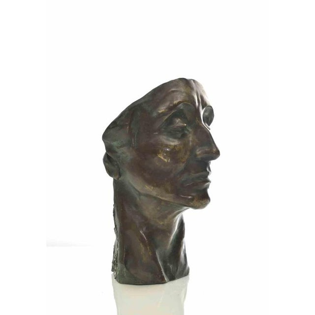1920s Amedeo Bocchi, Head of Man Sculpture, 1920s, Bronze For Sale - Image 5 of 5