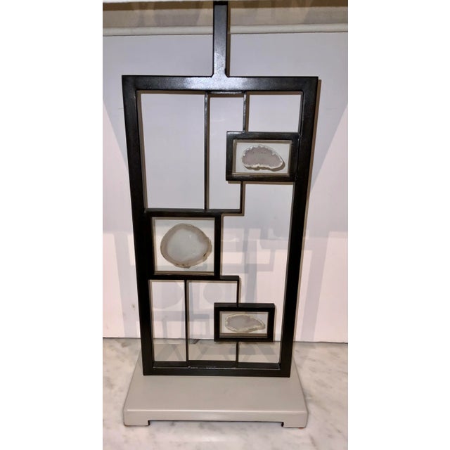 Modern Theodore Alexander Modern Agate Polish Table Lamp For Sale - Image 3 of 6