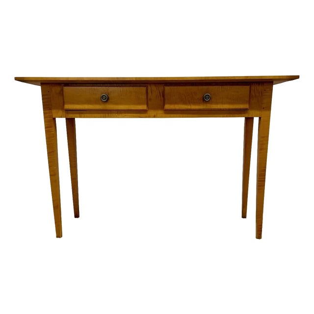 Eldred Wheeler American Tiger Maple Wood Shaker Inspired Console Table For Sale
