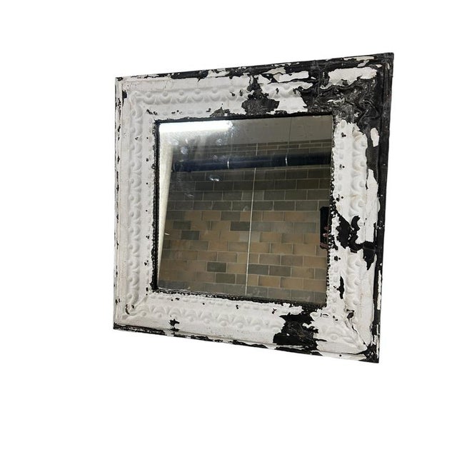 Pressed Tin Ceiling Tile Mirror For Sale - Image 4 of 4
