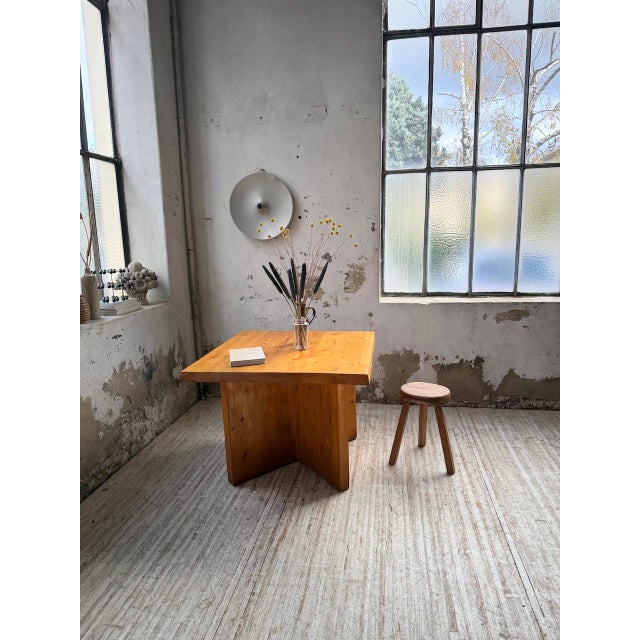 Modernist Square Pine Table, 1950s For Sale - Image 9 of 18