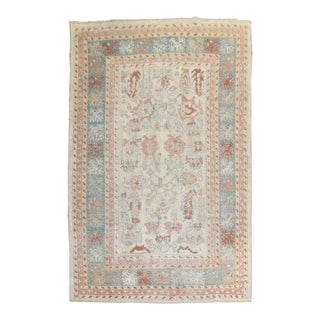 Ivory Antique Turkish Ghiordes Rug For Sale