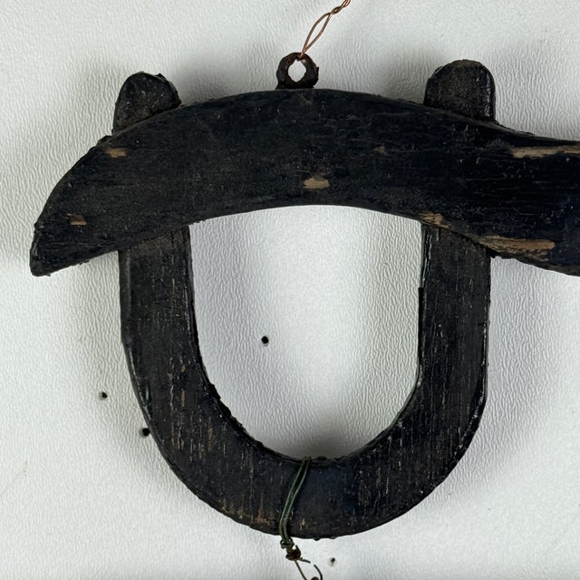 Small Vintage Antique Trade Wood Trade Sign Advertising Cattle Yokes by Mellick For Sale - Image 4 of 6