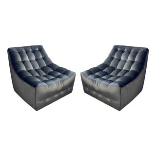 Thayer Coggin Scoup Chairs, a Pair For Sale