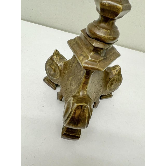 Gothic Bronze Table Lamp, 1960s For Sale - Image 9 of 13