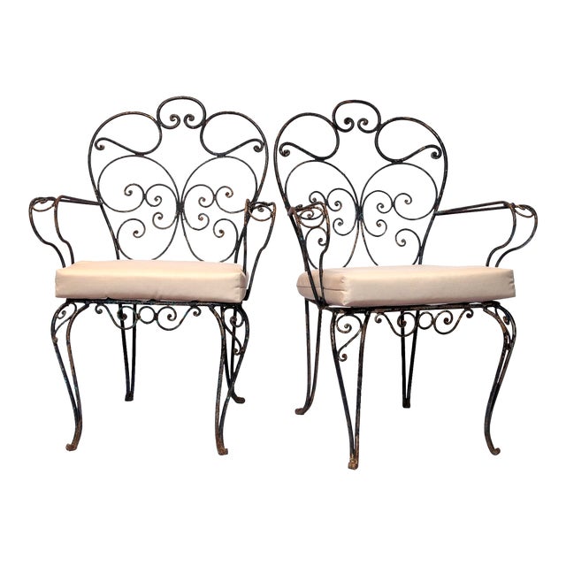Vintage French Style Iron Garden Chairs Set of 2 Chairish