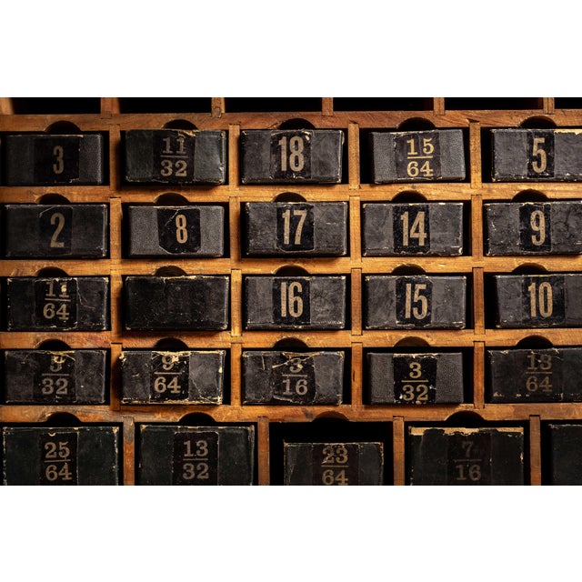 1910s 1910s Vintage Wooden Benchtop Hardware Cabinet For Sale - Image 5 of 7