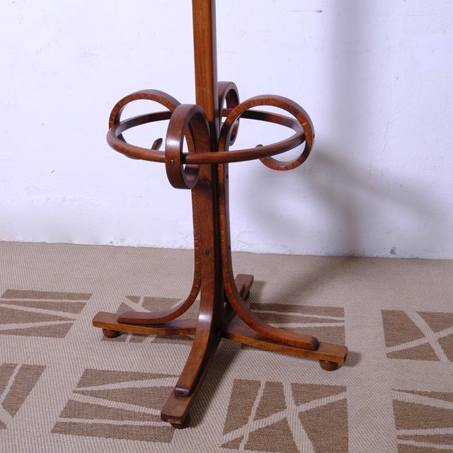 Vintage Curved Beech Coat Stand, 1970s For Sale - Image 9 of 16