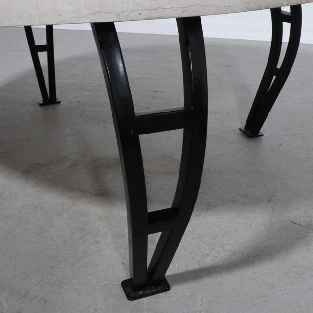 Tavola Oggetti Marble and Brass Abstract Inlaid Coffee Table For Sale In Tampa - Image 6 of 6