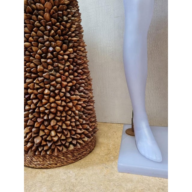 Handcrafted Pili Nut Shells Table or Floor Lamps, USA, 2000s, Set of 2 For Sale - Image 12 of 17