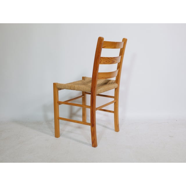 Pinewood Rope Wicker Dining Chairs, 1970s, Set of 4 For Sale - Image 12 of 13