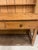 Old pine hutch 2 pieces. 3 drawers with old wooden screw knobs and open bottom for display. Top is 55” and bottom is 36” tall