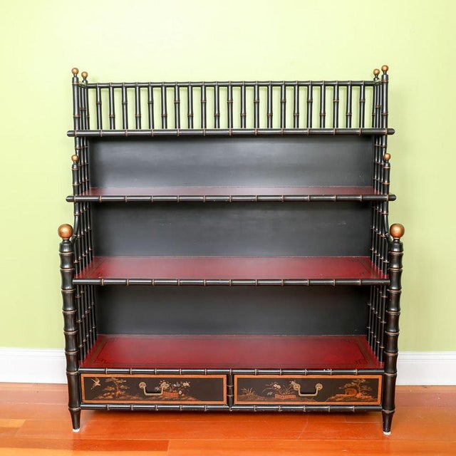Asian Style Faux Bamboo Bookcase Chairish