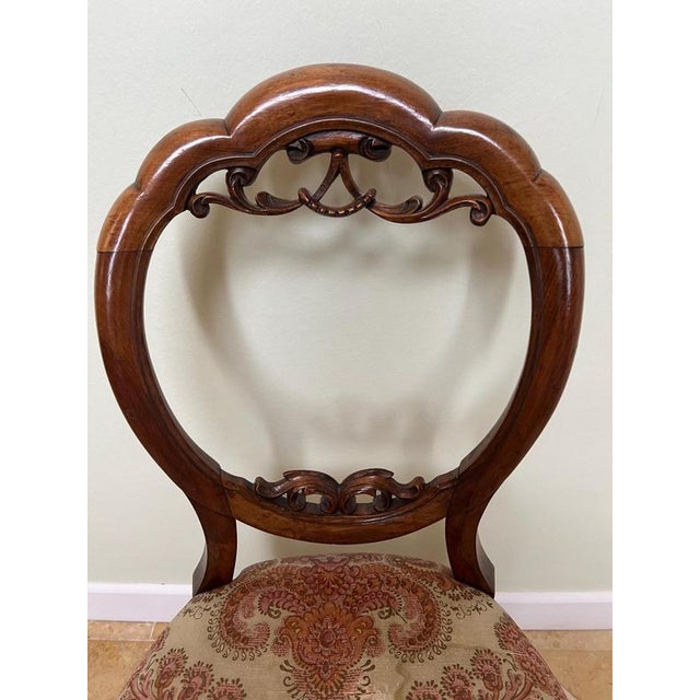 Victorian Carved Walnut Dining Chairs, Set of 6 For Sale - Image 3 of 8