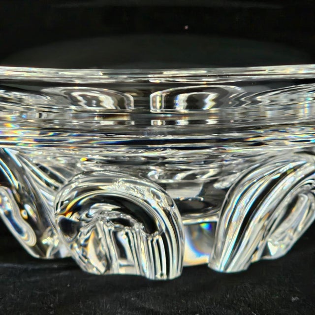 Steuben Large Crystal Art Glass Foot Coronet Bowl, Signed For Sale In Los Angeles - Image 6 of 12