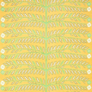 Sample - Schumacher X Neisha Crosland Thistle Fabric in Mustard For Sale