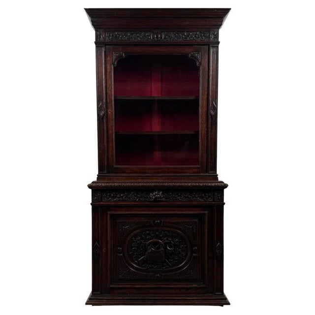 19th Century English Victorian Carved Oak Bookcase For Sale - Image 13 of 13