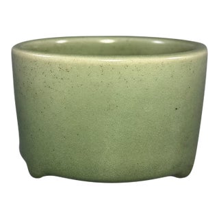 Vintage Chinese Longquan Celadon Cylindrical Tripod Censer, Collectible For Sale
