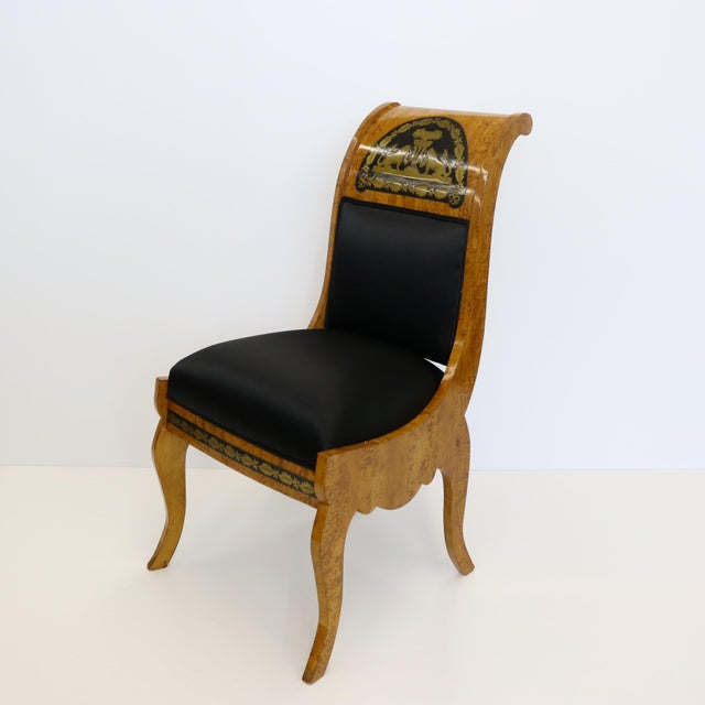 Neoclassical Fine Pair Of Neoclassical Side Chairs, Ca.1850 For Sale - Image 3 of 18