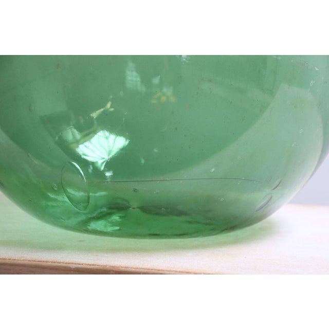 Vintage Italian Emerald Green Blown Glass Teardrop-Form Demijohn Carboy For Sale - Image 9 of 18