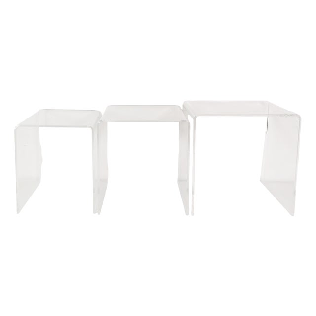 Acrylic Glass Modular Tables, France, 1970s, Set of 3 For Sale