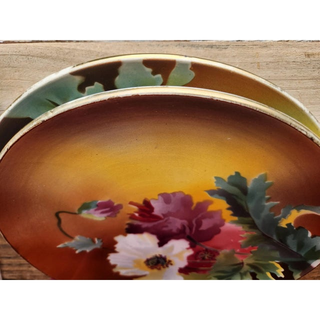 Vintage French Floral Terre de Fer Decorative Plates from Boulenger & Choisy Le Roi, 1900s, Set of 2 For Sale - Image 6 of 10
