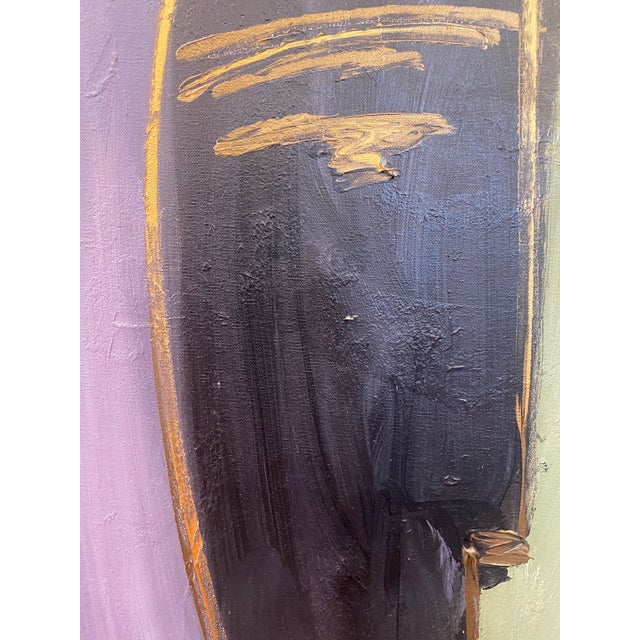 Vintage Post Modern Cubist Style Portrait of a Face, Signed James Warren, Dated 1996 and Titled Duo For Sale - Image 9 of 12