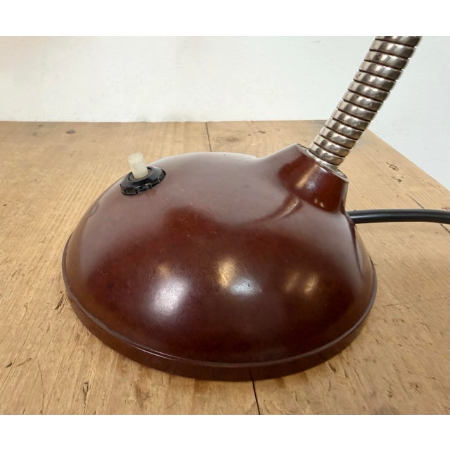 Vintage Brown Bakelite Gooseneck Table Lamp, 1960s For Sale - Image 6 of 18
