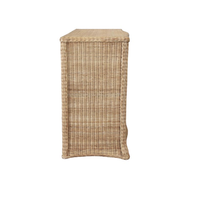 Wood Matthew Izzo Home - Celine Rattan, Soft Glide Four Drawer Chest With Satin Brass Hardware For Sale - Image 7 of 10