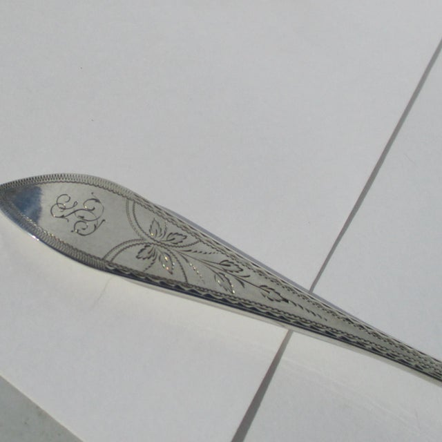 Traditional 1950s Danish Sterling Silver Serving Spoon For Sale - Image 3 of 6