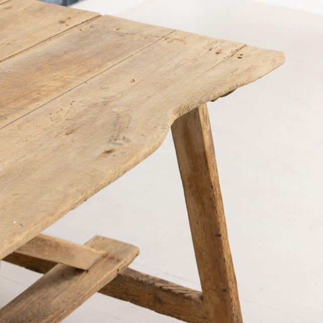 Early 19th C. Italian Pine Trestle Table in Original Patina For Sale In Wichita - Image 6 of 17