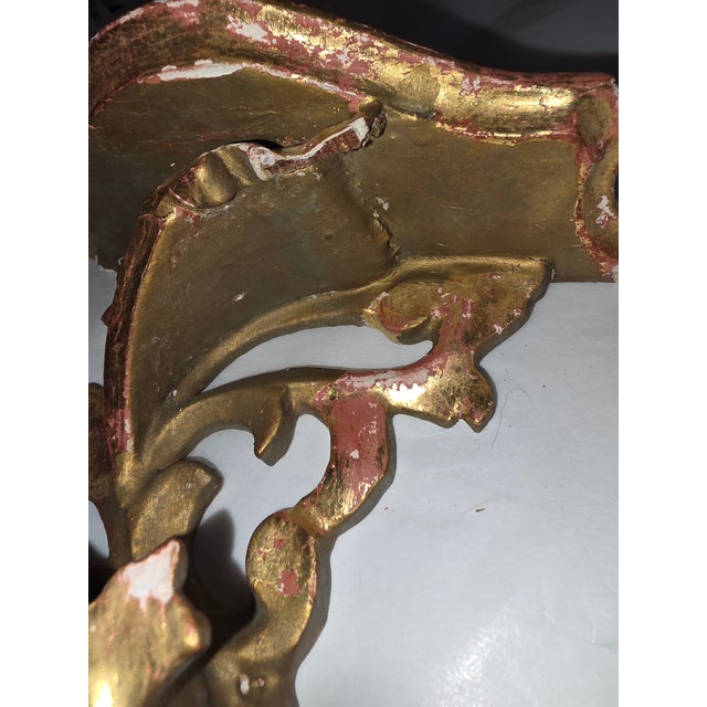 Small Pair of Giltwood Italian Wall Brackets For Sale - Image 11 of 12