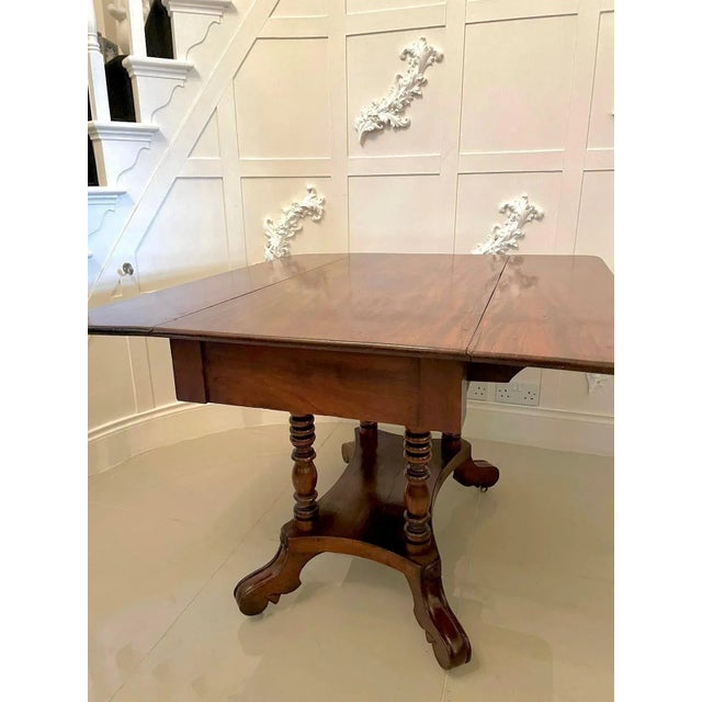 19th Century Antique Regency Mahogany Drop Leaf Centre Table For Sale - Image 5 of 7