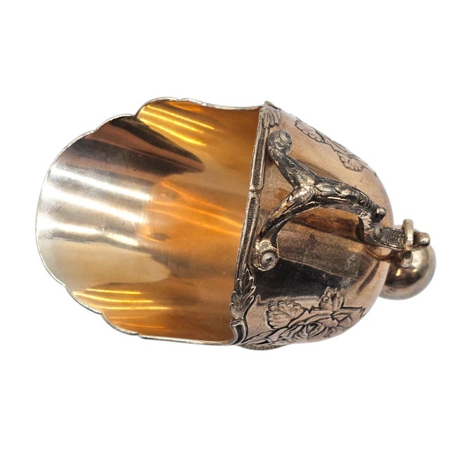 Metal Vintage Silverplate Sugar Scuttle With Scoop, Embossed Rose, Ds Co, 6" For Sale - Image 7 of 10