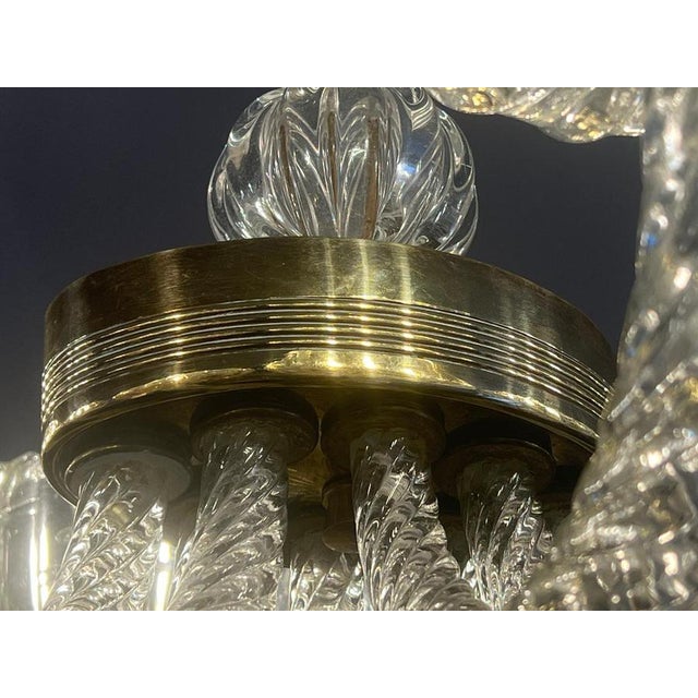 Murano Glass Chandelier attributed to Barovier & Toso, 1940s For Sale - Image 10 of 18