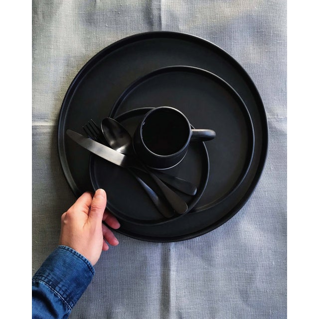 Black Casa Cubista Matte Tableware - Plates, Small, Black For Sale - Image 8 of 9