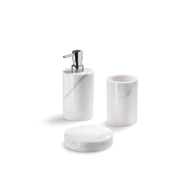 Early 21st Century Handmade White Bathroom Set by Royal Bee Design, Set of 3 For Sale - Image 5 of 5