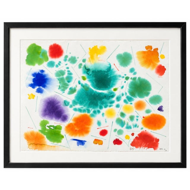 Green Museum Abstract Expressionist Artist James McCray, Painting for Sale #5, Dated ‘85, Signed 22.25” X 31” For Sale - Image 8 of 9