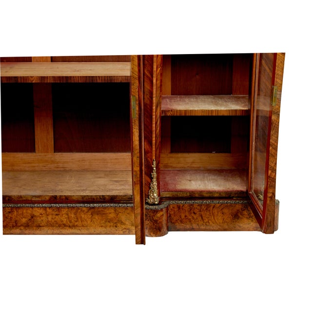 19th century victorian inlaid and marquetry walnut credenza with mirror circa 1870. we are pleased to offer this stunning...