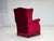 Danish Highback Armchair in Red Velour and Ash, 1970s For Sale - Image 11 of 18