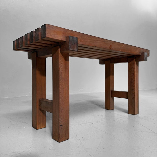 Vintage Japanese Minimalist Display Bench, 1960s For Sale - Image 4 of 14
