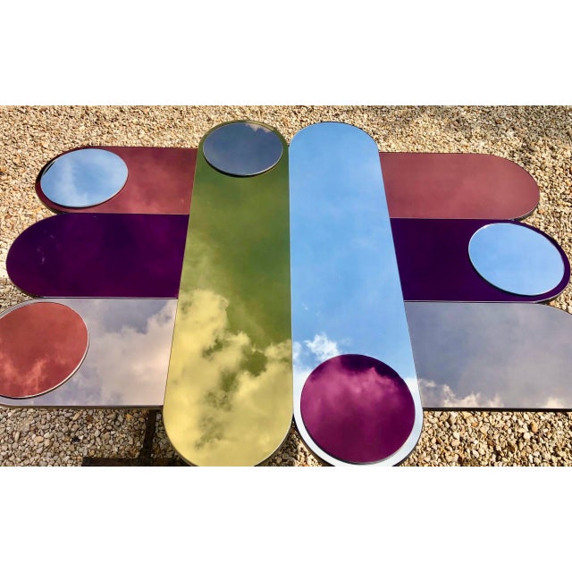 Wood Circus Mirror in Smoked Glass, 1994 For Sale - Image 7 of 12