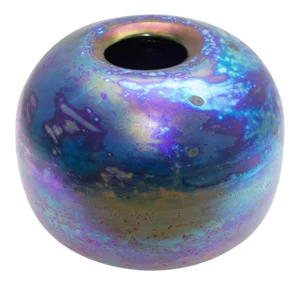 Iridescent Modernist Art Glass Vase by Robert Eikholt